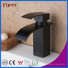 Fyeer Ceramic Core Valve Blackened Waterfall Basin Faucet (QH0517R)